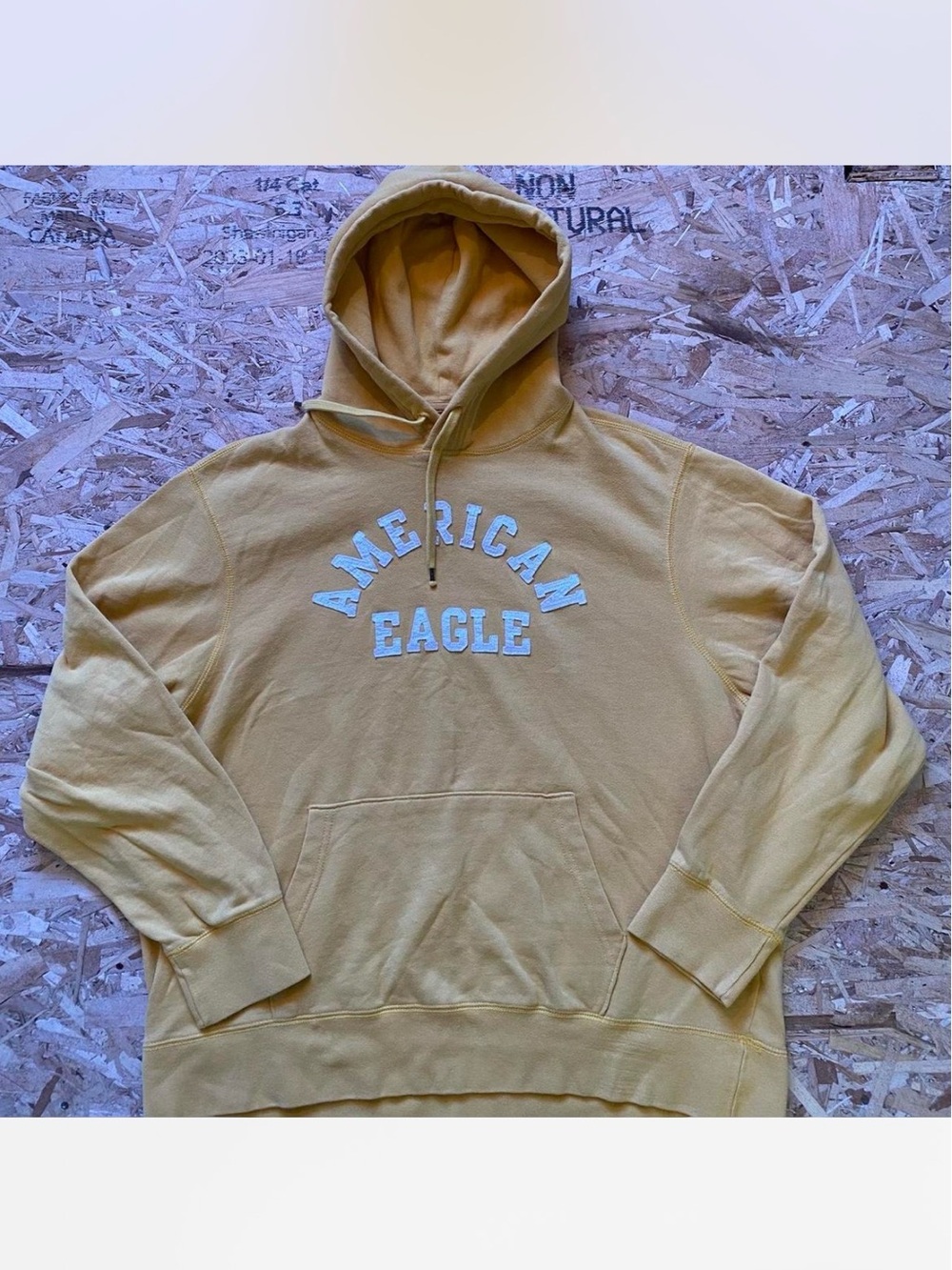American Eagle Outfitters Mustard Yellow Pullover Hoodie-XXL
